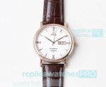 Swiss Copy Omega Constellation Day-Date 8205 Watch SS Leather Strap